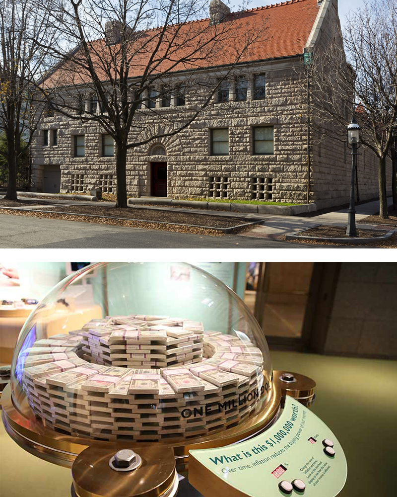 Image collage of the outside of Glessner House in Chicago and the inside