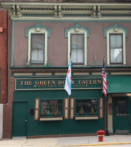 Outside of the Green Door Tavern in River North neighborhood of Chicago