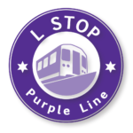 Purple Line: Evanston & Wrigleyville Logo