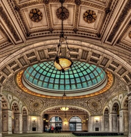 The Tiffany Dome inside the old Macy's Department Store in Chicago